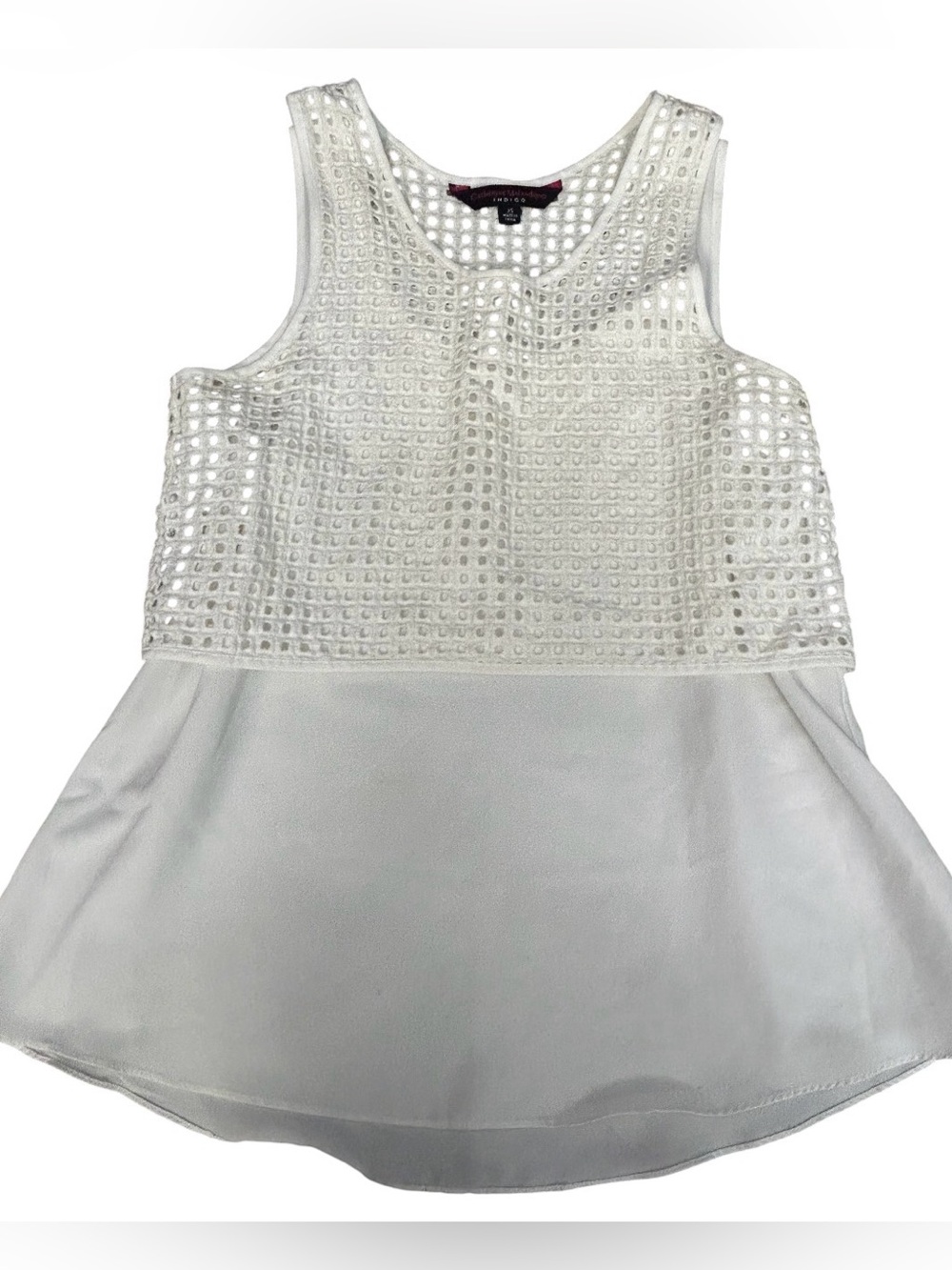 Catherine Malandrino Layered Mesh & Georgette Flowy Tank Blouse Sz XS